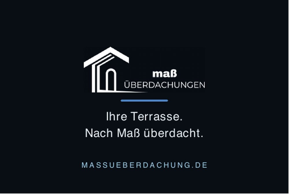 Visitekaartje voor Maß Überdachung, ontworpen en gedrukt door Online Doekoe