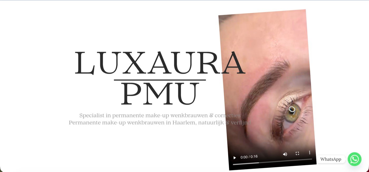 Schermafbeelding van de website luxaura.nl die Online Doekoe bouwde